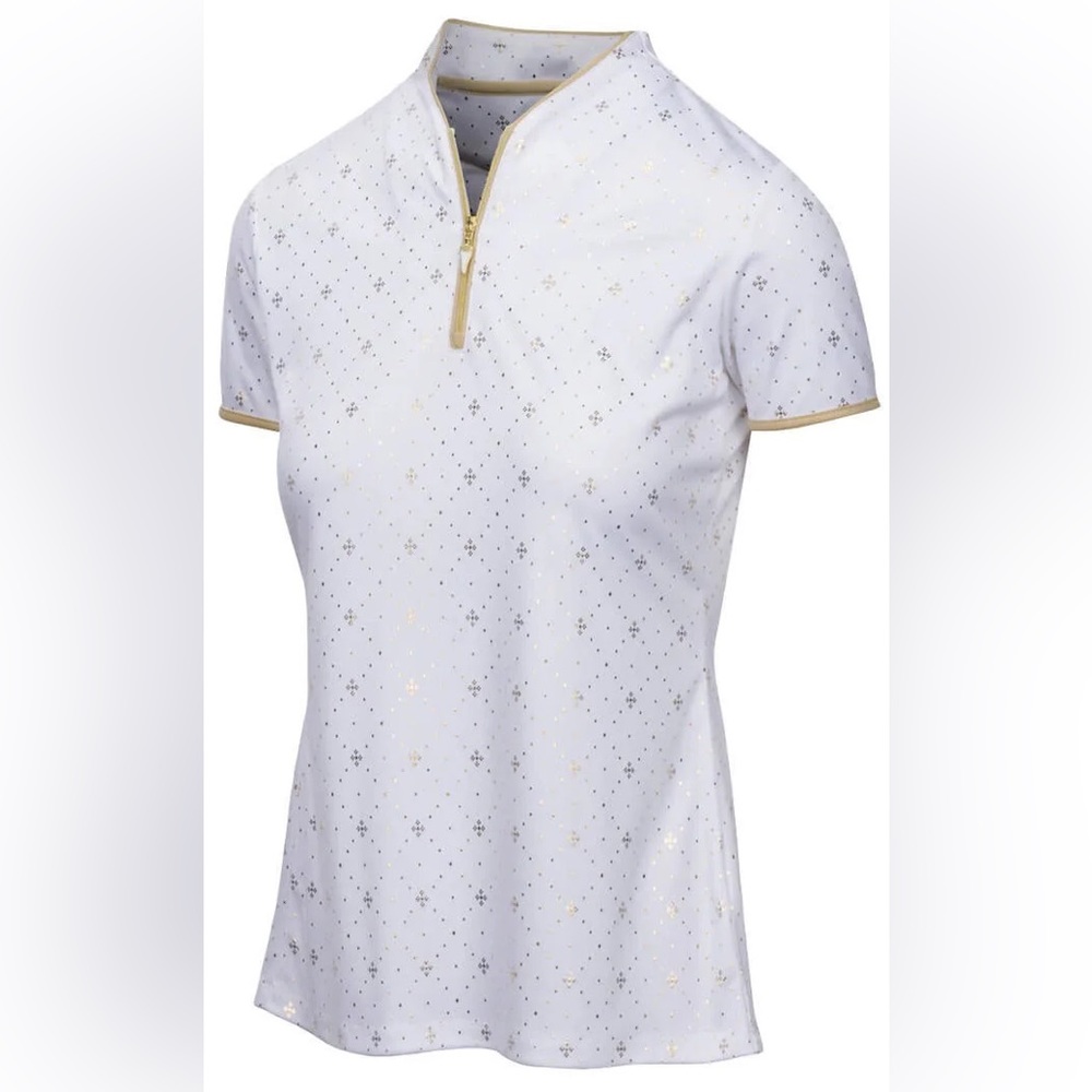 PoloGreg Norman Women's Ml75 Diamond S/S Zip Polo size XL